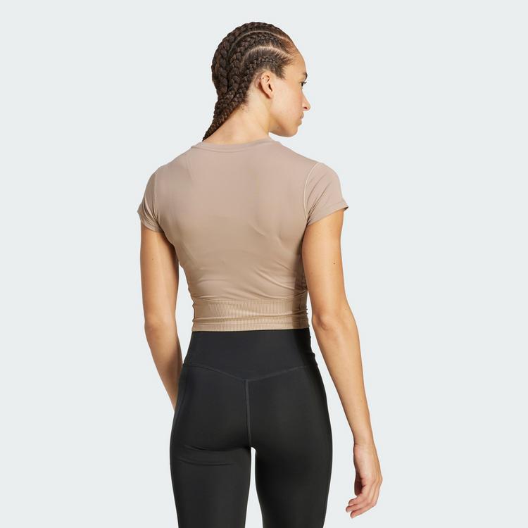 adidas adidas Hyperglam Rib Baby T-Shirt Funktionsshirt Damen - Chalky Brown / Earth Strata - 1 | SportScheck