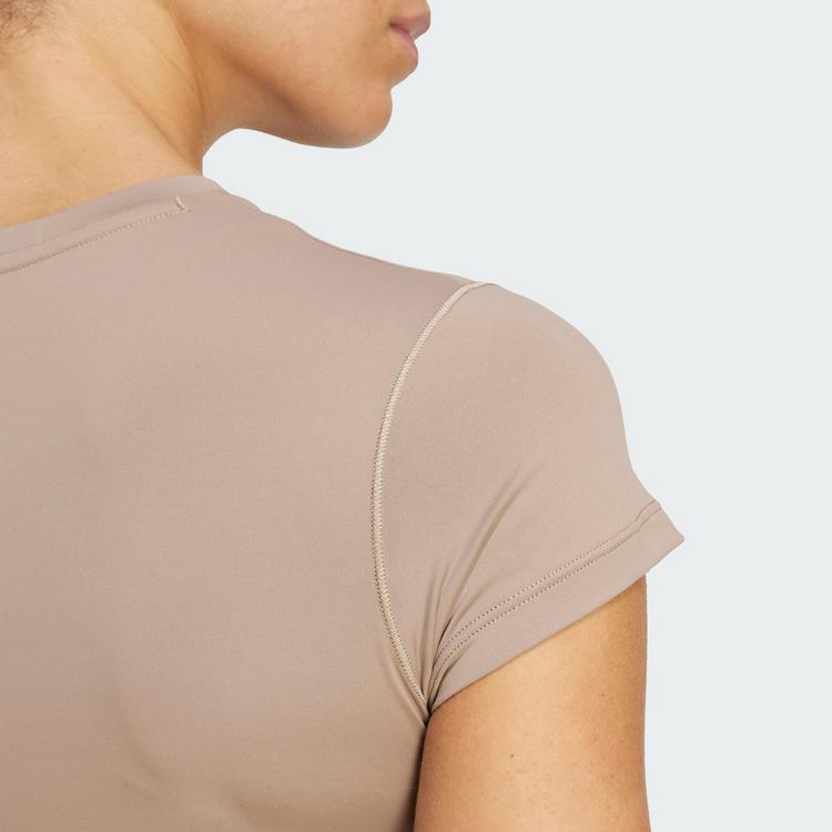 adidas adidas Hyperglam Rib Baby T-Shirt Funktionsshirt Damen - Chalky Brown / Earth Strata - 1 | SportScheck
