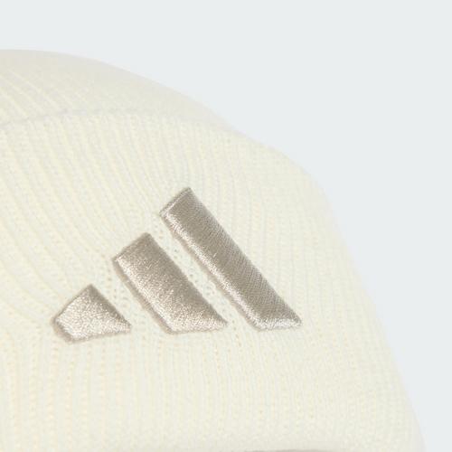 Rückansicht von adidas New Logo Beanie Cuff Beanie Cream White / Beige