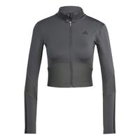 adidas Hyperglam Rib Zip Thru Cover Up Trainingsanzug Damen - Grey Six / Black