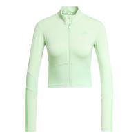adidas Hyperglam Rib Zip Thru Cover Up Trainingsanzug Damen - Semi Green Spark / Lime Burst