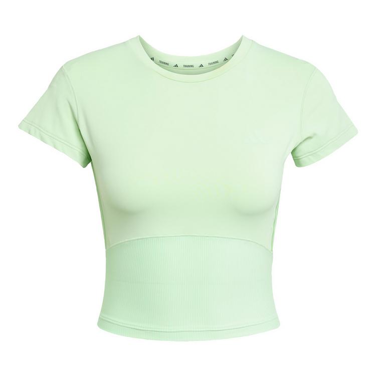 adidas adidas Hyperglam Rib Baby T-Shirt Funktionsshirt Damen - Semi Green Spark / Lime Burst - 0 | SportScheck