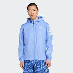 Rückansicht von adidas Own The Run Jacke Laufjacke Herren Blue Fusion