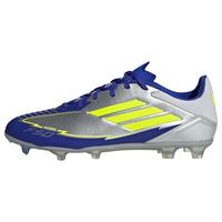 adidas F50 League Messi FG/MG Fu&szlig;ballschuh Fu&szlig;ballschuhe - Silver Metallic / Solar Yellow / Lucid Blue
