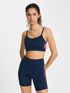 Rückansicht von hummel Funktionstop Damen DRESS BLUES/MARS RED