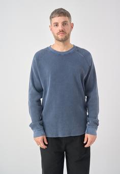 Rückansicht von Cleptomanicx Boxy Crewneck Thermal Longsweat Herren Sky Captain