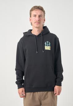 Rückansicht von Cleptomanicx Classic Hooded Gathering Kapuzenshirt Herren Black