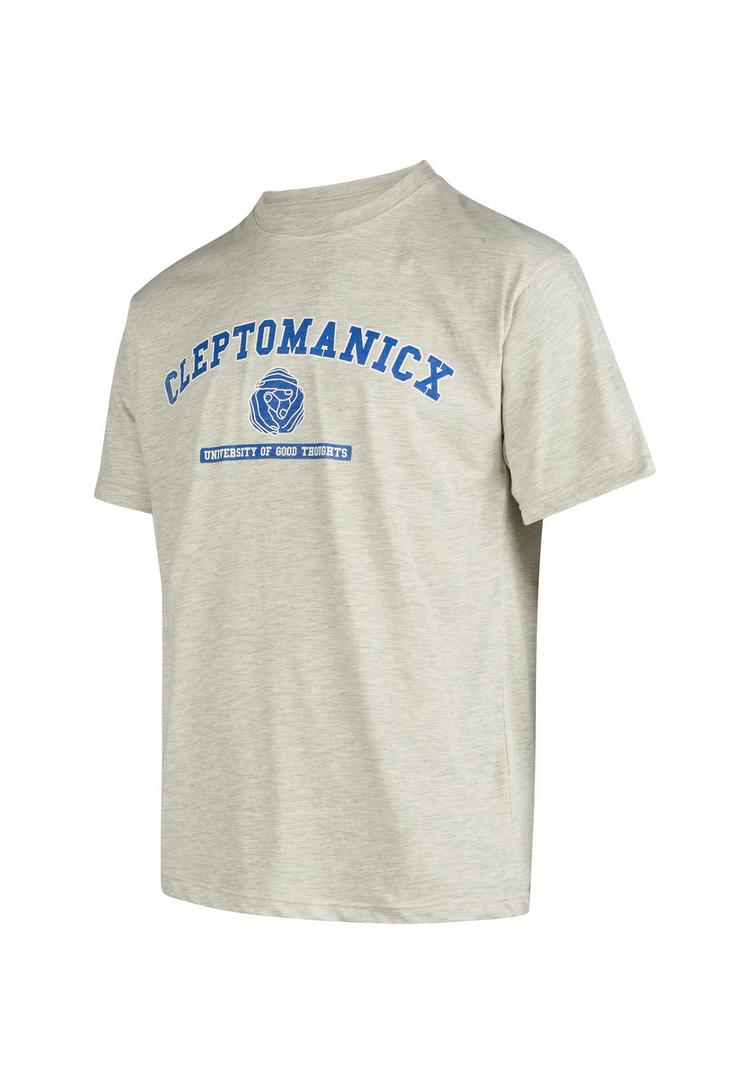 Cleptomanicx Cleptomanicx Classic Tee Uni Hands Printshirt Herren - Light Heather Gray - 0 | SportScheck