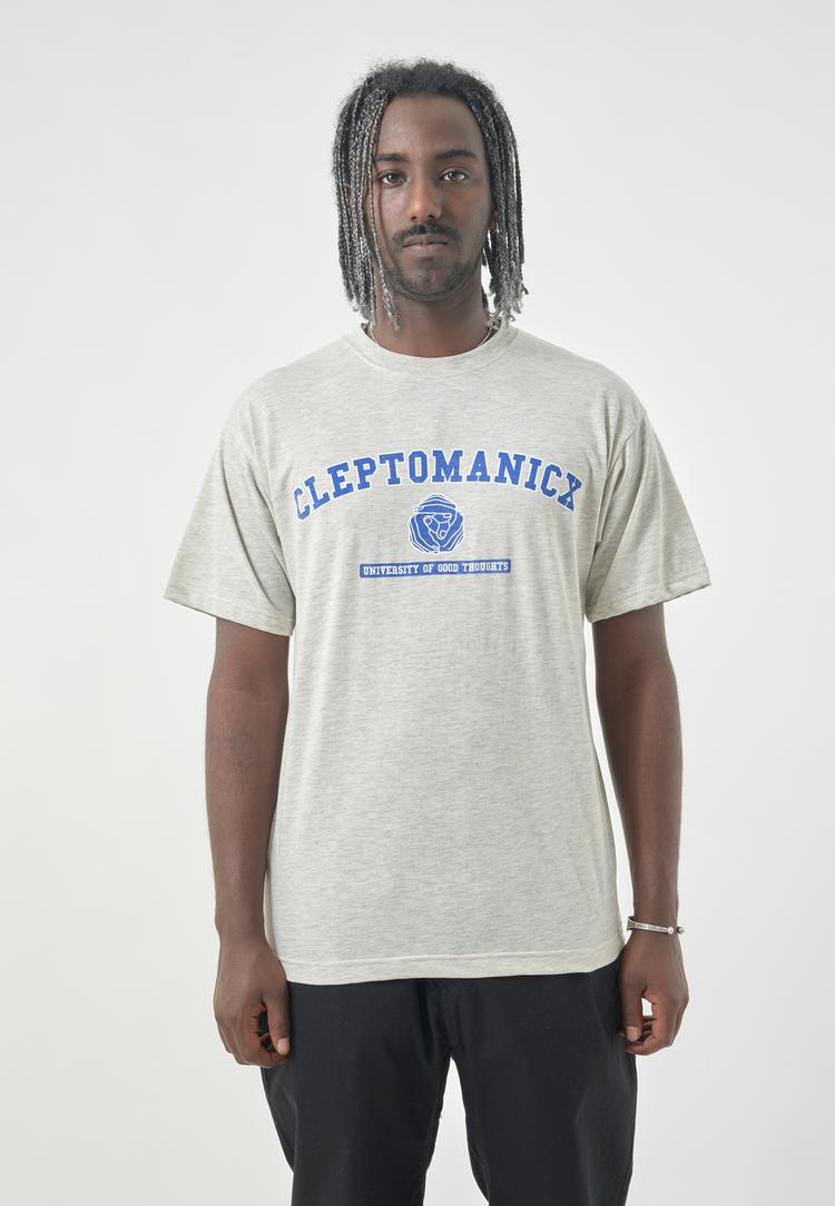 Cleptomanicx Cleptomanicx Classic Tee Uni Hands Printshirt Herren - Light Heather Gray - 0 | SportScheck