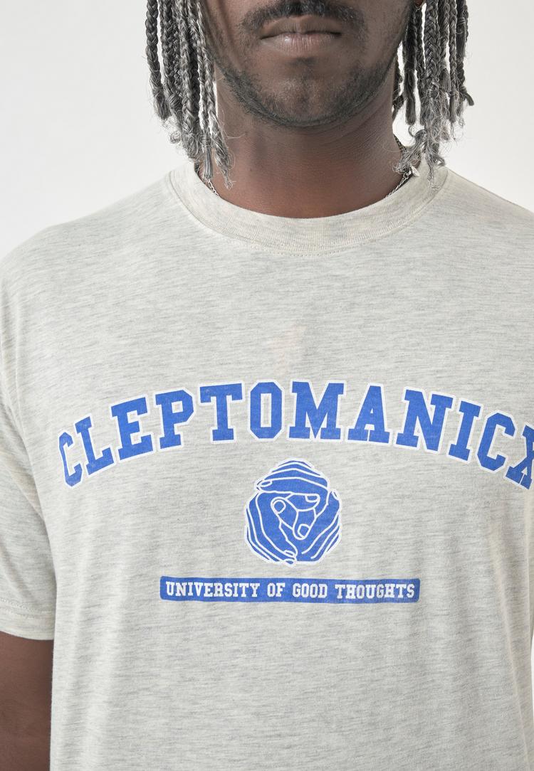 Cleptomanicx Cleptomanicx Classic Tee Uni Hands Printshirt Herren - Light Heather Gray - 2 | SportScheck