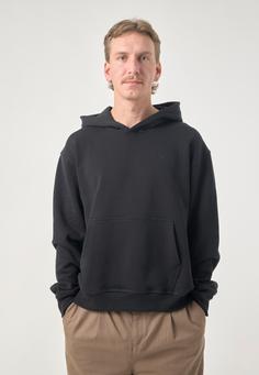Rückansicht von Cleptomanicx Boxy Hooded Ligull Boxy Crop Kapuzenshirt Herren Black