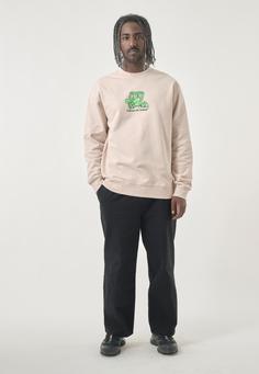 Rückansicht von Cleptomanicx Embrace Football Longsweat Herren Pumice Stone