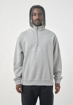 Rückansicht von Cleptomanicx Boxy Crewneck Eurostile Longsweat Herren Heather Gray