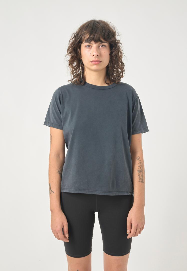 Cleptomanicx Cleptomanicx Basic Tee Ligull Washed T-Shirt Damen - Blue Graphite - 1 | SportScheck