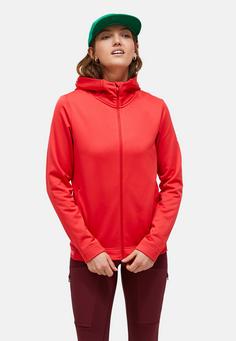 Rückansicht von Peak Performance W Rider Tech Zip Hood Fleecejacke Damen knallrot
