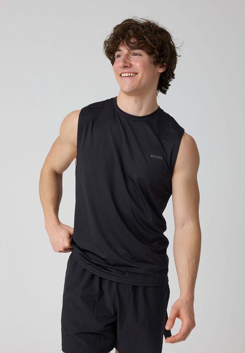 Rückansicht von Snocks Tank Top Mesh Herren Tanktop Herren Schwarz