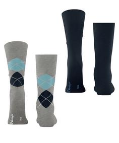 Rückansicht von Burlington Freizeitsocken Herren melange grey (3967)