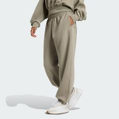 Rückansicht von adidas Soft Lux Loose Hose Trainingshose Damen Silver Pebble