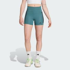 Rückansicht von adidas Optime 3-Streifen kurze Leggings Tights Damen Preloved Teal