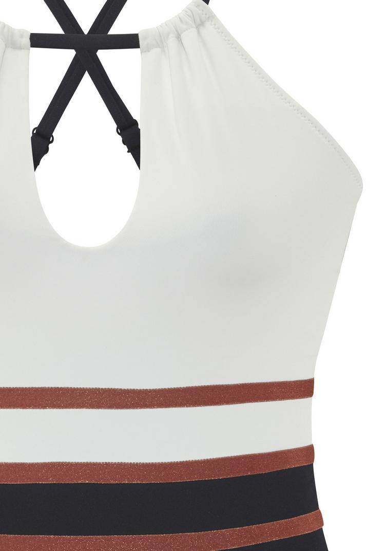 Lascana Lascana Badeanzug Badeanzug Damen - wei&szlig; - schwarz - 0 | SportScheck