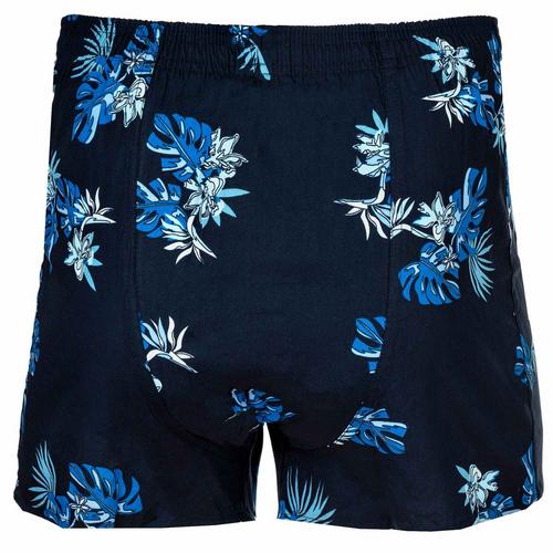Rückansicht von HAPPY SHORTS Web-Boxershorts Boxershorts Herren Hawaii Flowers