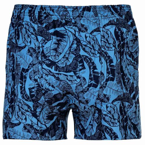 Rückansicht von HAPPY SHORTS Web-Boxershorts Boxershorts Herren Leaves allover