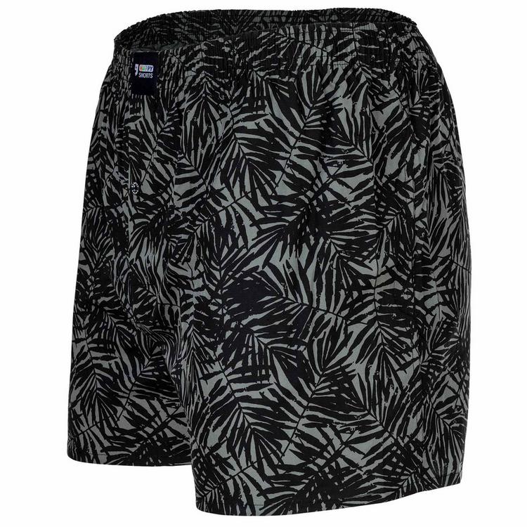 HAPPY SHORTS HAPPY SHORTS Web-Boxershorts Unterhose Herren - Palm Leaves Khaki - 1 | SportScheck