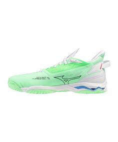 Rückansicht von Mizuno Weiß Hallenschuhe Herren gruen