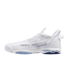 Rückansicht von Mizuno Weiß Hallenschuhe Herren weiss
