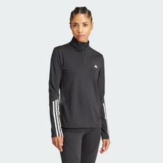 Rückansicht von adidas Hyperglam Training Quarter-Zip Oberteil Trainingsanzug Damen Black / White