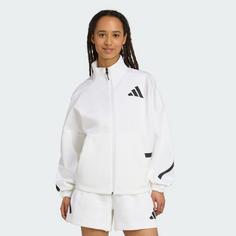 Rückansicht von adidas adidas Z.N.E. Trainingsjacke Trainingsanzug Damen White
