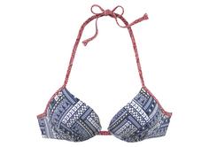 S.OLIVER Push-Up-Bikini-Top Bikini Oberteil Damen blau-rot