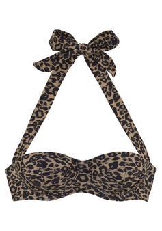 Vivance Bügel-Bandeau-Bikini-Top Bikini Oberteil Damen schwarz nougat bedruckt