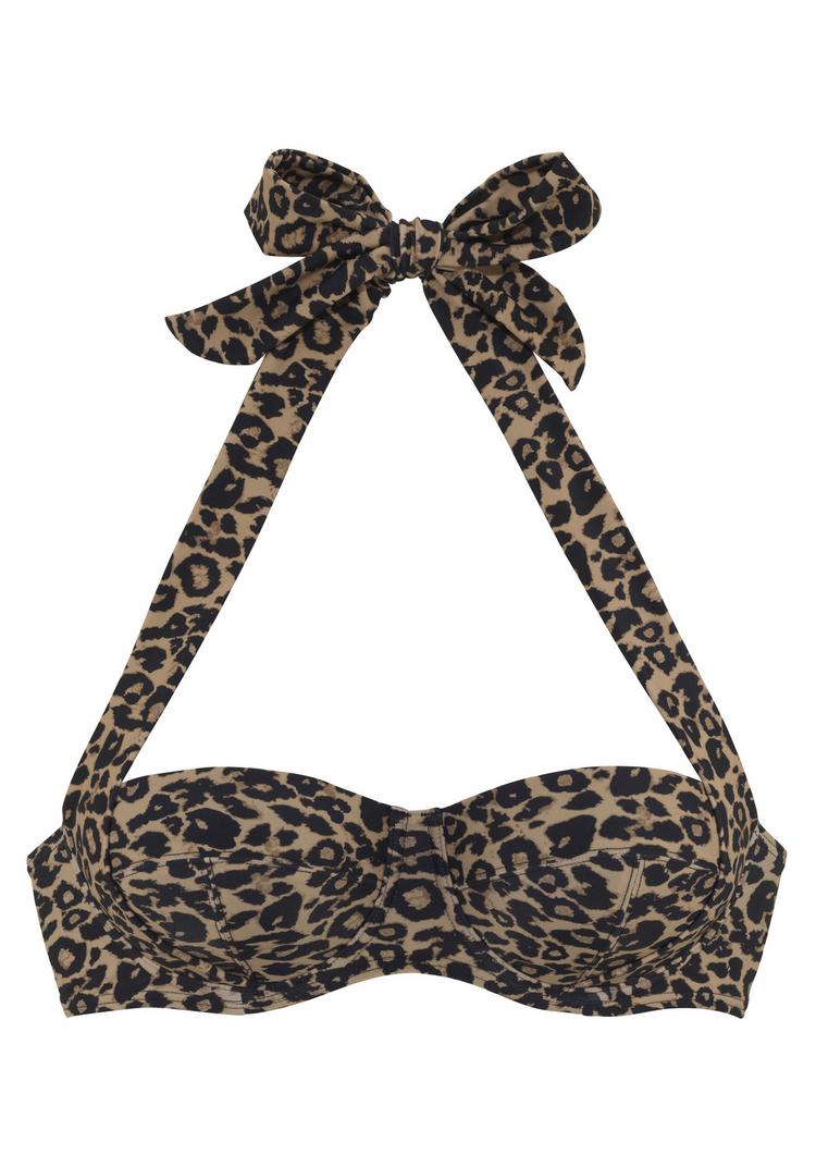 Vivance Vivance B&uuml;gel-Bandeau-Bikini-Top Bikini Oberteil Damen - schwarz nougat bedruckt - 0 | SportScheck