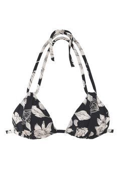 S.OLIVER Triangel-Bikini-Top Bikini Oberteil Damen schwarz-creme