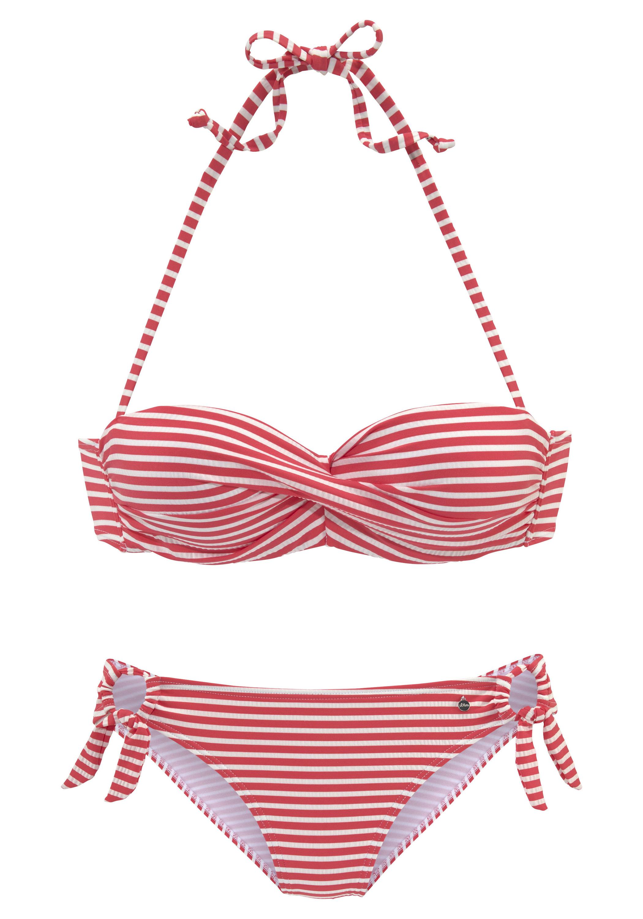 S.OLIVER B&uuml;gel-Bandeau-Bikini Bikini Set Damen - rot-wei&szlig;