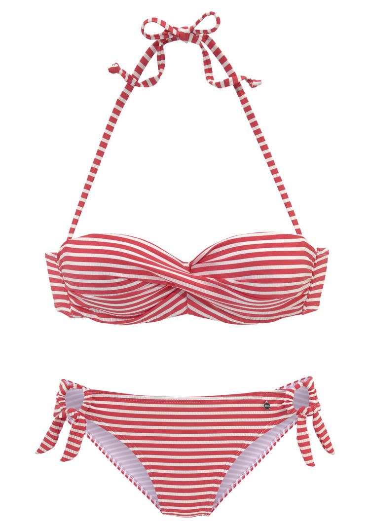 S.OLIVER S.OLIVER B&uuml;gel-Bandeau-Bikini Bikini Set Damen - rot-wei&szlig; - 0 | SportScheck