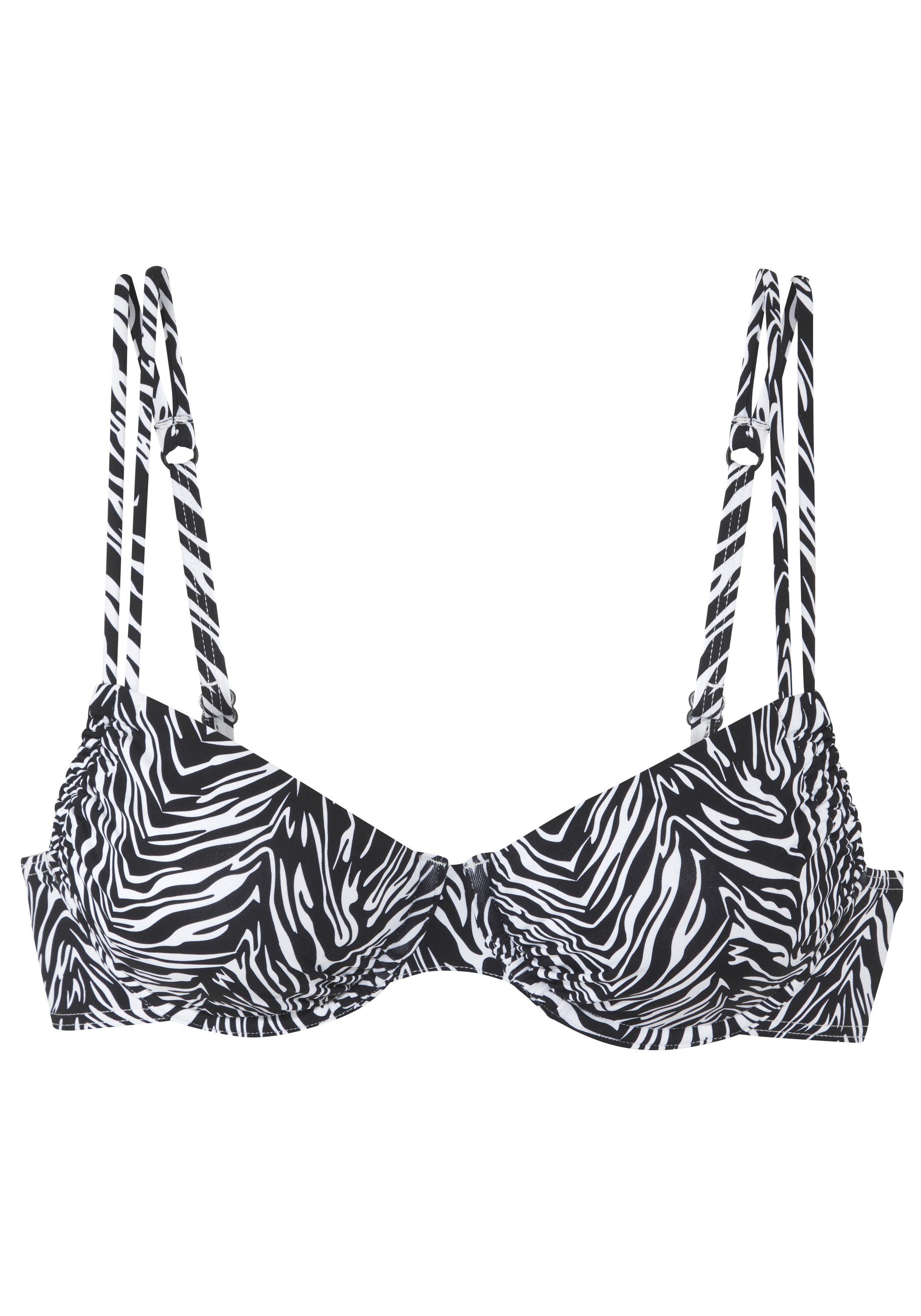 S.OLIVER B&uuml;gel-Bikini-Top Bikini Oberteil Damen - schwarz-wei&szlig;