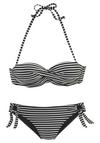 S.OLIVER B&uuml;gel-Bandeau-Bikini Bikini Set Damen - schwarz-wei&szlig;