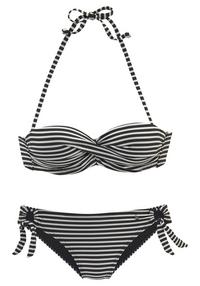 S.OLIVER B&uuml;gel-Bandeau-Bikini Bikini Set Damen - schwarz-wei&szlig;