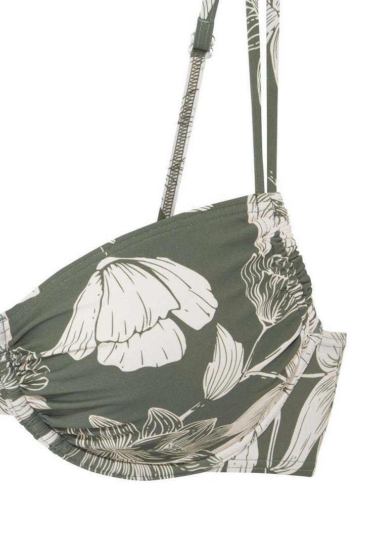 S.OLIVER S.OLIVER B&uuml;gel-Bikini-Top Bikini Oberteil Damen - olive-creme - 0 | SportScheck