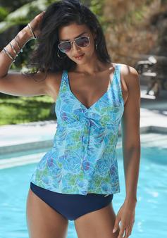 Rückansicht von sunseeker Bügel-Tankini-Top Tankini Oberteil Damen türkis bedruckt