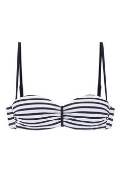 VENICE BEACH Bandeau-Bikini-Top Bikini Oberteil Damen marine-weiß