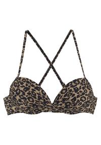 Vivance Push-Up-Bikini-Top Bikini Oberteil Damen - schwarz nougat bedruckt