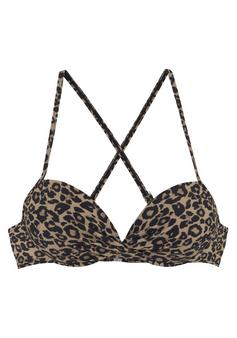 Vivance Push-Up-Bikini-Top Bikini Oberteil Damen schwarz nougat bedruckt