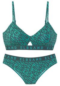 ELBSAND Bustier-Bikini Bikini Set Damen - petrol bedruckt