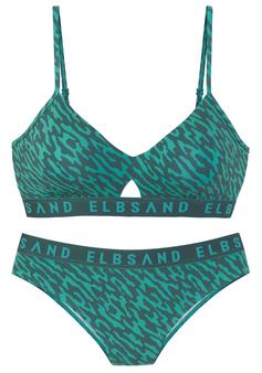 ELBSAND Bustier-Bikini Bikini Set Damen petrol bedruckt