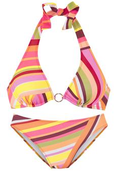 BRUNO BANANI Bügel-Bikini Bikini Set Damen orange bedruckt
