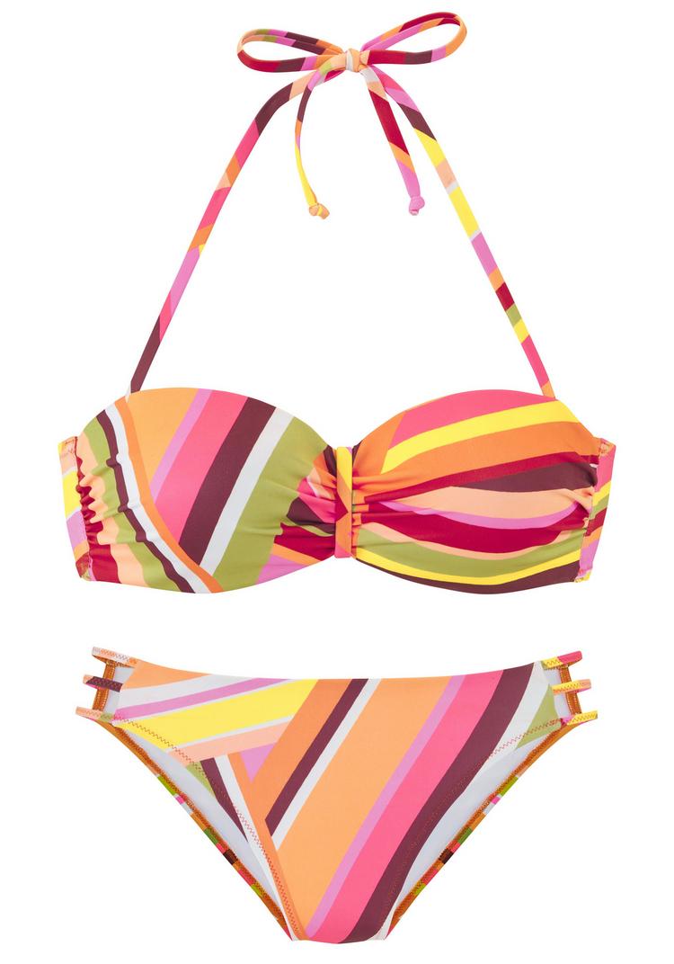 BRUNO BANANI BRUNO BANANI B&uuml;gel-Bandeau-Bikini Bikini Set Damen - orange bedruckt - 0 | SportScheck