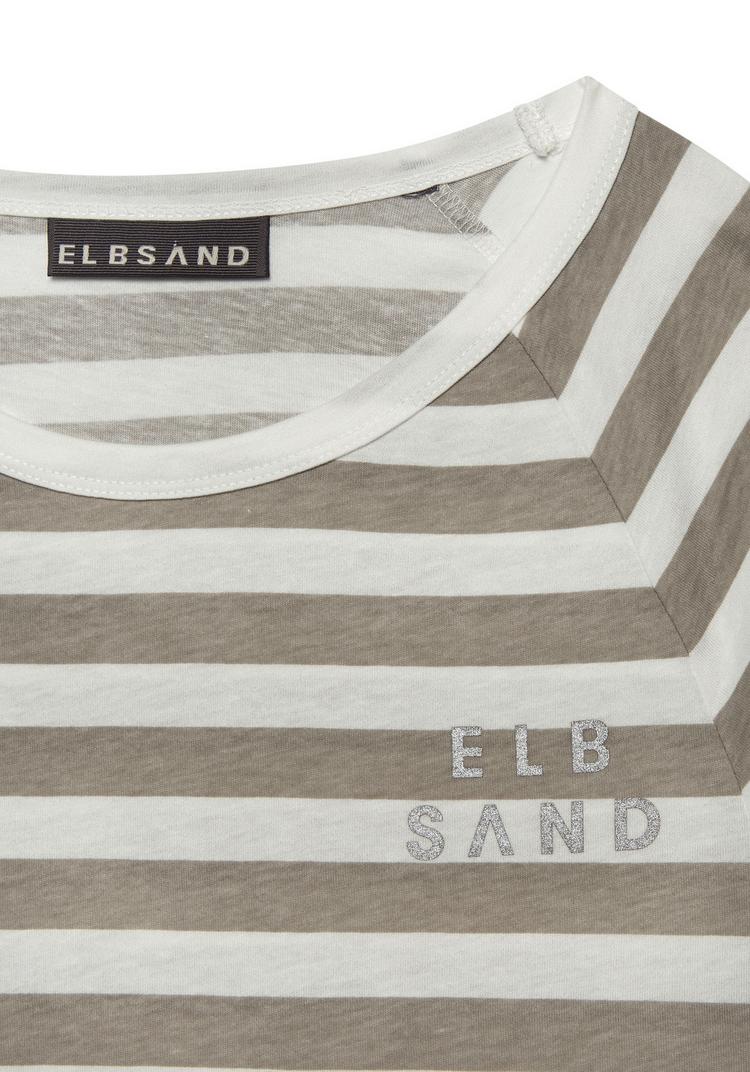 ELBSAND ELBSAND 3/4-Arm-Shirt Longshirt Damen - creme-taupe gestreift - 1 | SportScheck